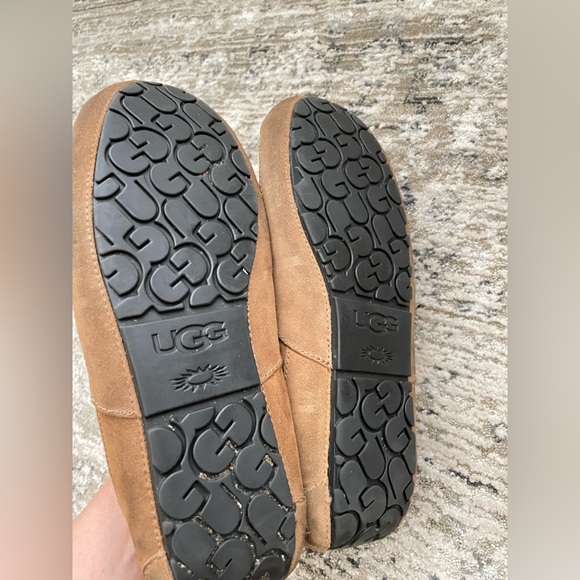 UGG Ascot Loafer Slipper Mens Size 11 Chestnut Brown Suede Sheepskin Slip On - Picture 6 of 12